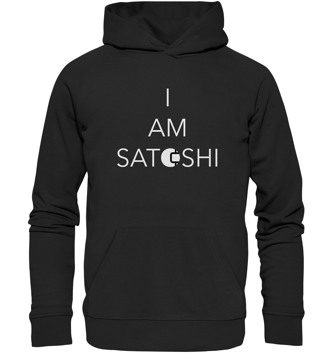 I am Satoshi Design - Black Hoodie - Stylish Crypto Fashion