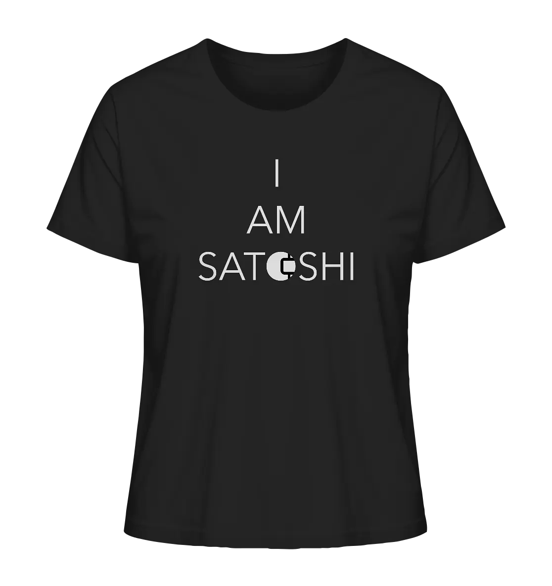 I am Satoshi Design - Black Ladies T-Shirt - Stylish Crypto Fashion