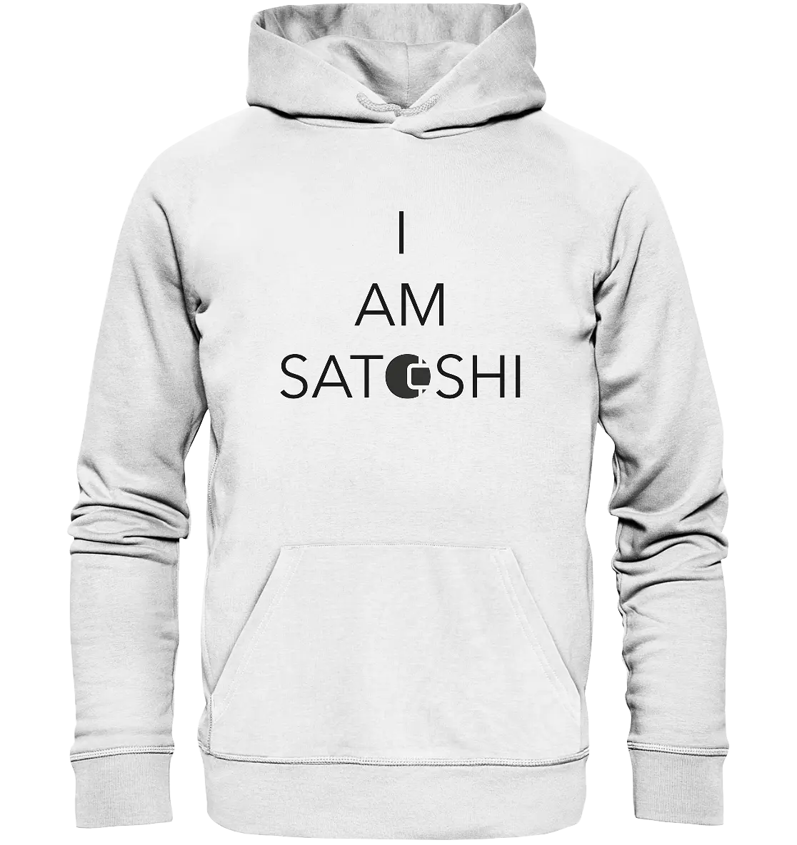 I am Satoshi Design - White Hoodie - Stylish Crypto Fashion