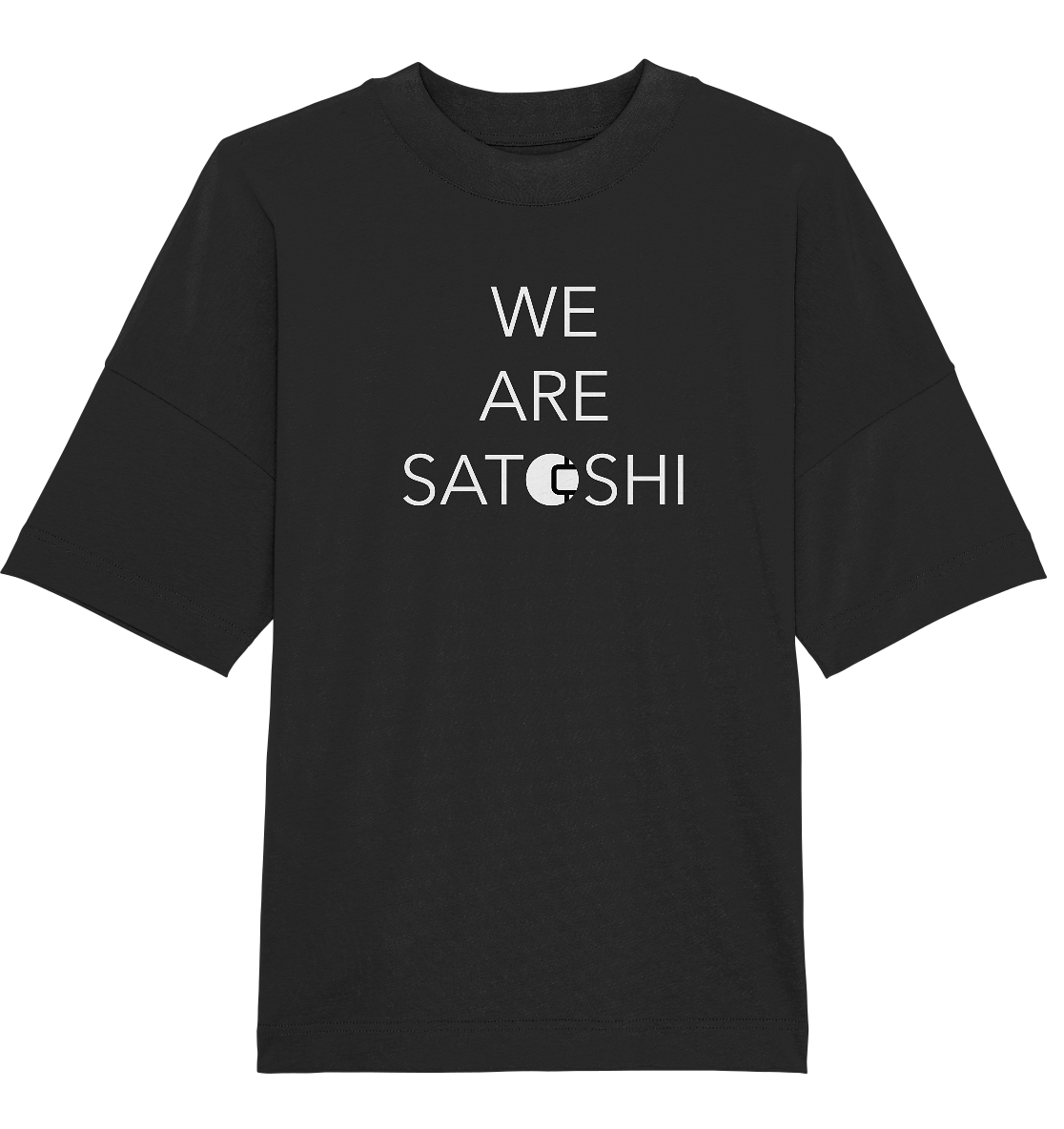 We are Satoshi Design - Black Oversized T-Shirt - Stylish Crypto Fashion