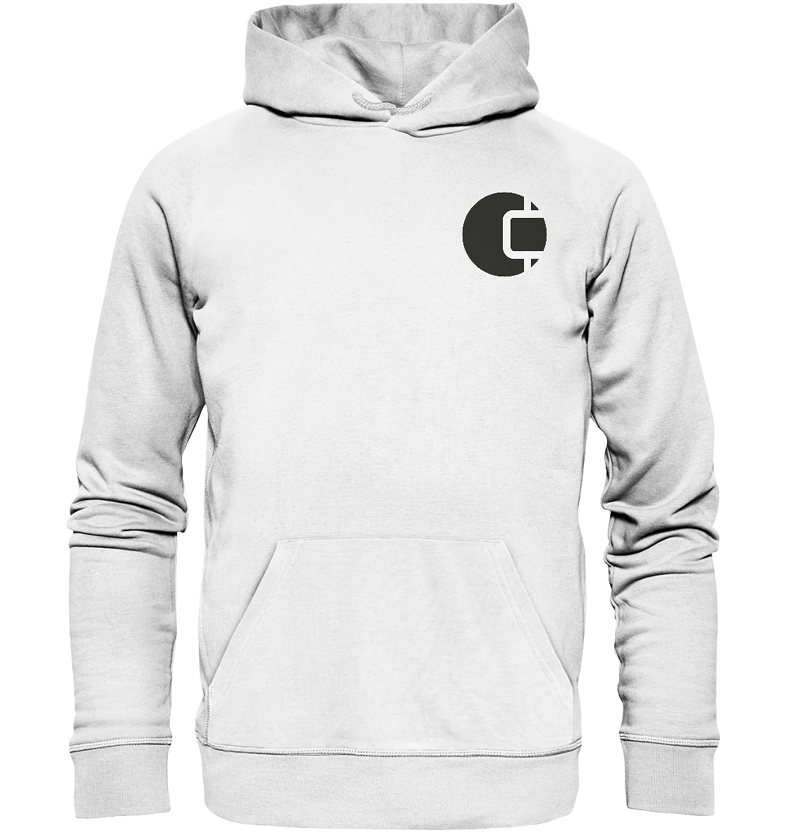 Shaded CrypWear Badge White Hoodie - Fashionable Crypto Clothing in White
