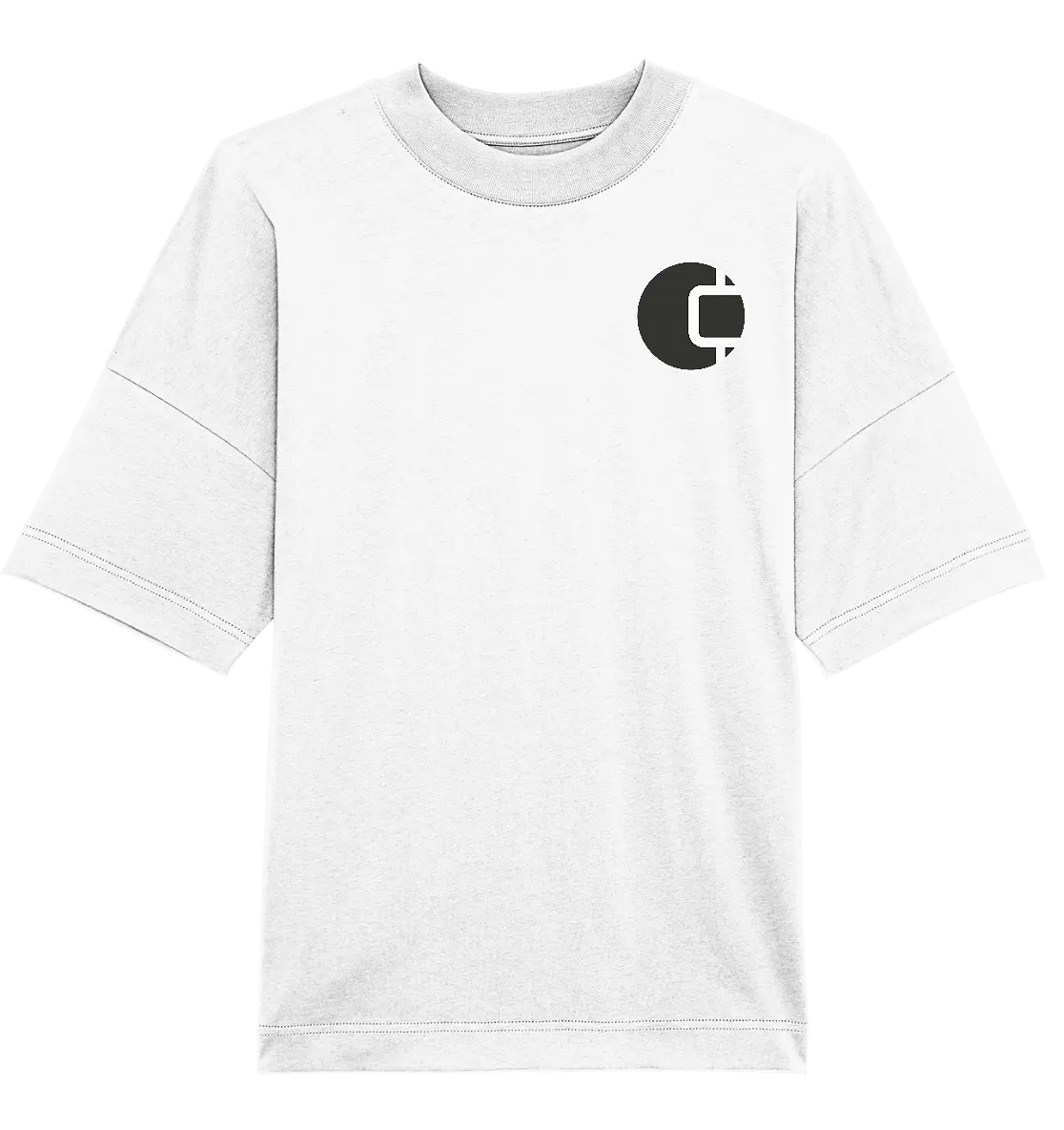 Shaded CrypWear Badge White Oversized T-Shirt - Elegant Crypto Fashion in White