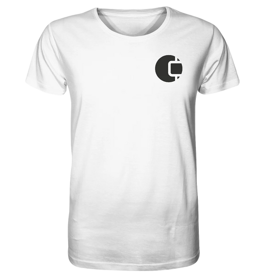 Shaded CrypWear Badge White T-Shirt - Elegant Crypto Fashion in White