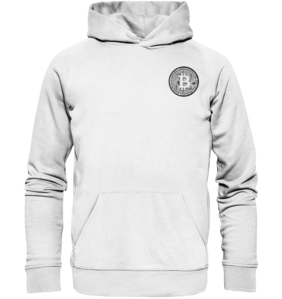 Shaded Bitcoin Logo White Hoodie - Elegant Crypto Fashion in White