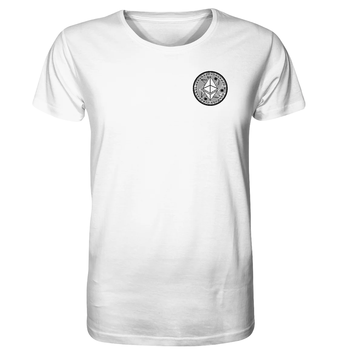 Shaded Ethereum Logo White T-Shirt - Elegant Crypto Fashion in White