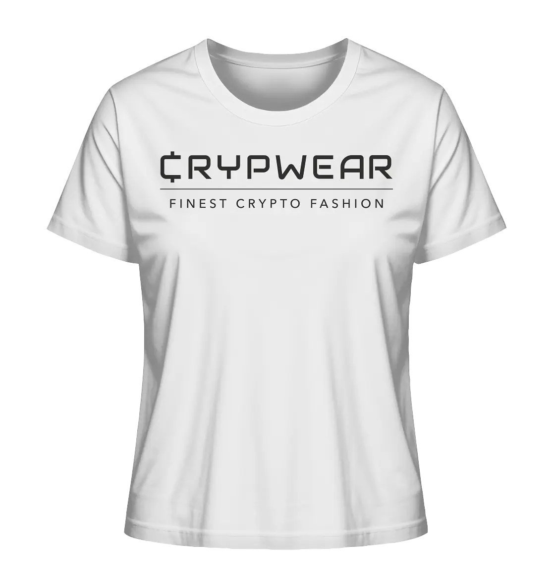 Shaded CrypWear Logo White Ladies T-Shirt - Modern Crypto Fashion in White