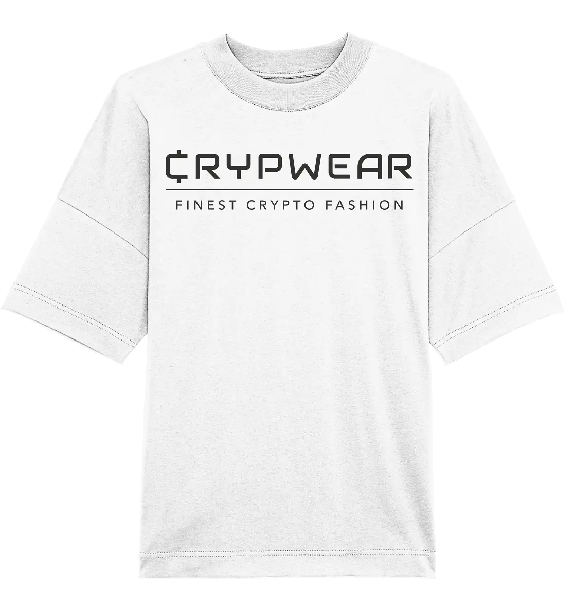 Shaded CrypWear Logo White Oversized T-Shirt - Modern Crypto Fashion in White