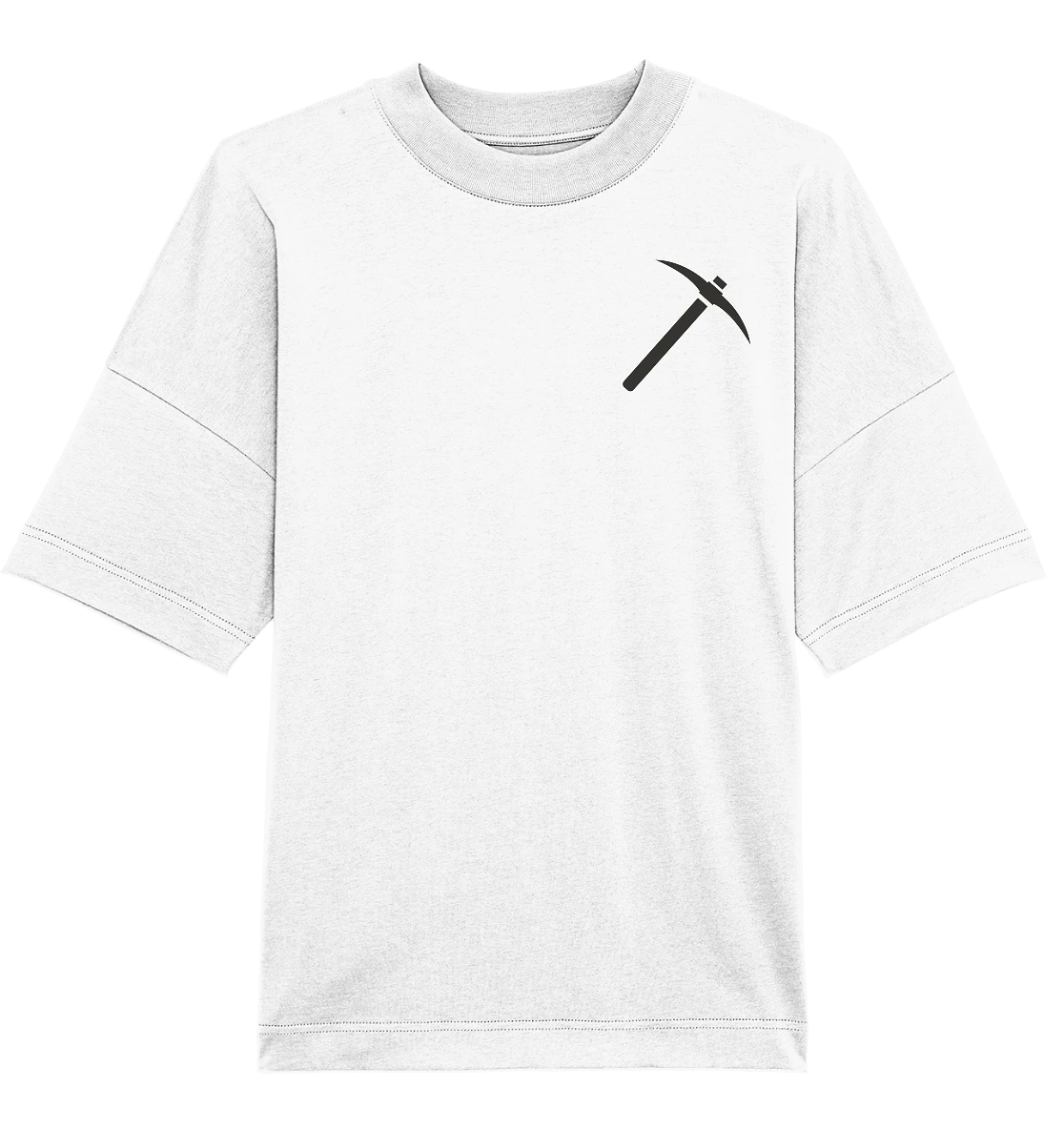 Mining Design - White oversized shirt with pickaxe Logo - Stylish Crypto Fashion
