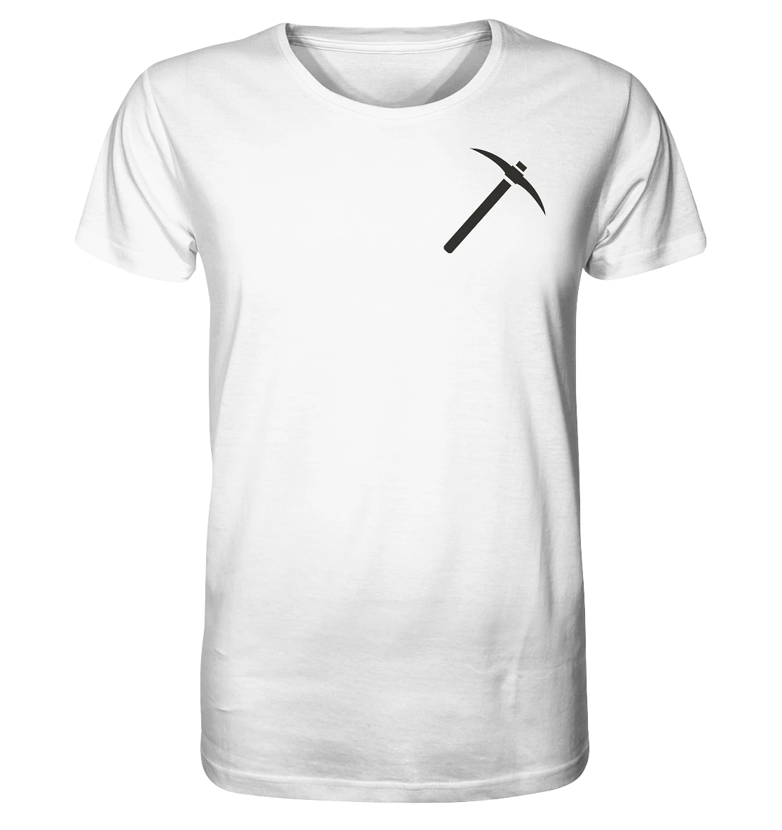 Mining Design - White shirt with pickaxe Logo - Stylish Crypto Fashion