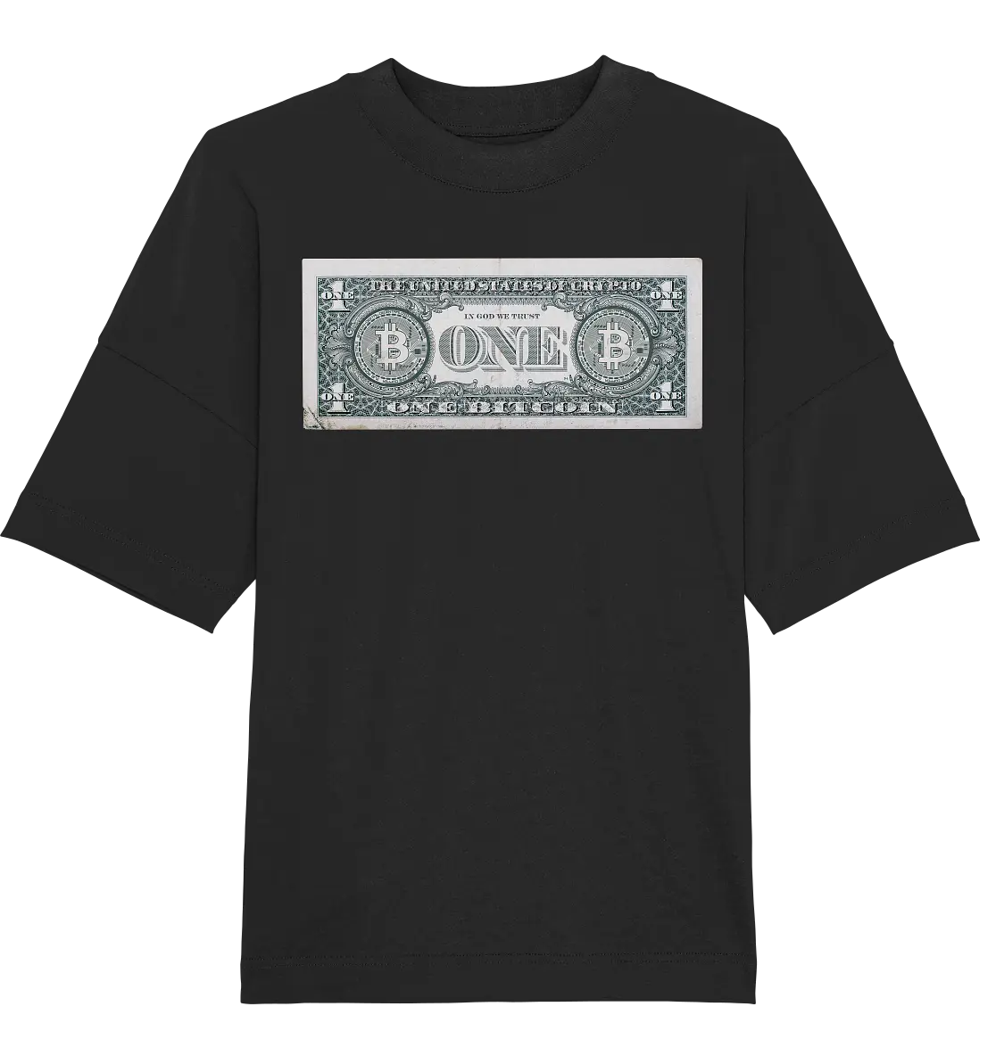 United Design - Black Oversized T-Shirt with Ethereum Logo - Stylish Crypto Fashion