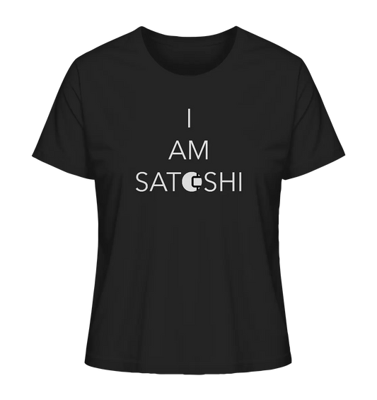 I am Satoshi Design - Black Ladies T-Shirt - Stylish Crypto Fashion