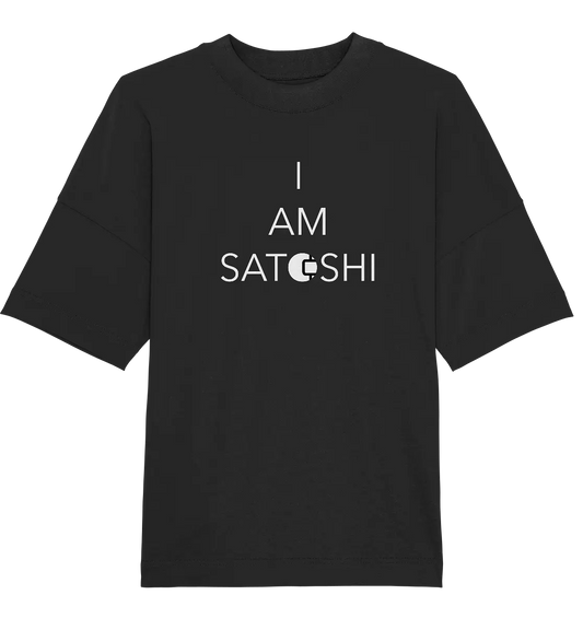 I am Satoshi Design - Black Oversized T-Shirt - Stylish Crypto Fashion