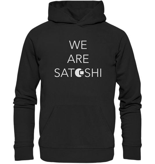 We are Satoshi Design - Black Hoodie - Stylish Crypto Fashion