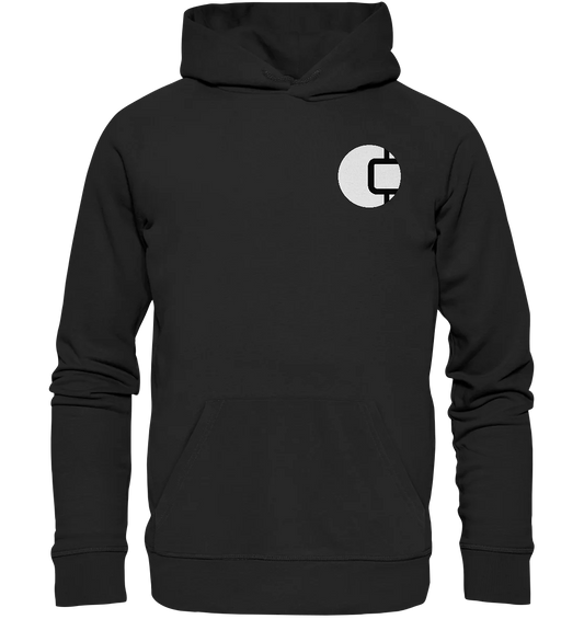 Bright CrypWear Badge Black Hoodie - Stylish Crypto Apparel in Black