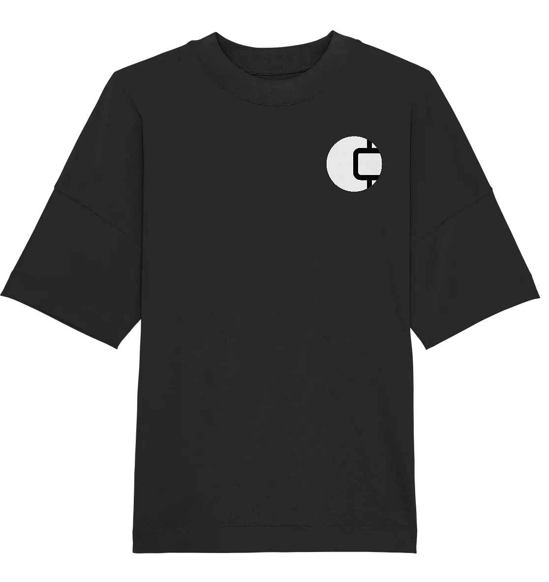 Bright CrypWear Badge Black Oversized T-Shirt - Minimalistic Crypto Fashion in Black