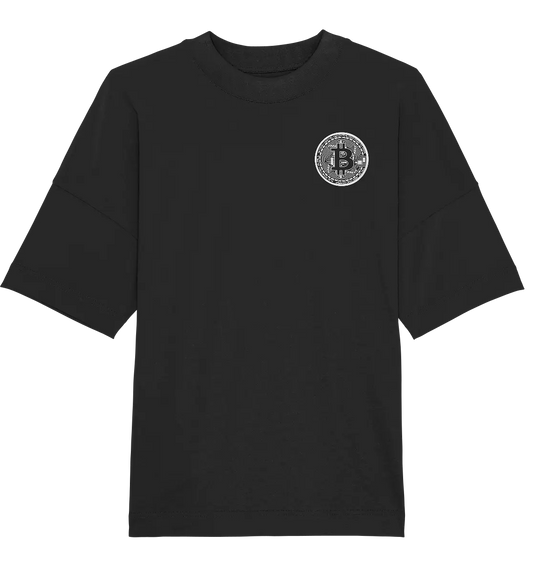 Bright Bitcoin Logo Black Oversized T-Shirt - Stylish Crypto Apparel in Black