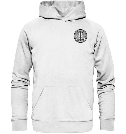 Shaded Ethereum Logo White Hoodie - Elegant Crypto Fashion in White