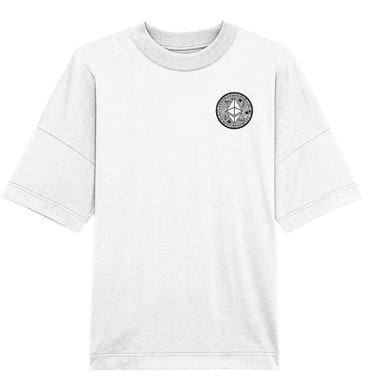 Shaded Ethereum Logo White Oversized T-Shirt - Elegant Crypto Fashion in White