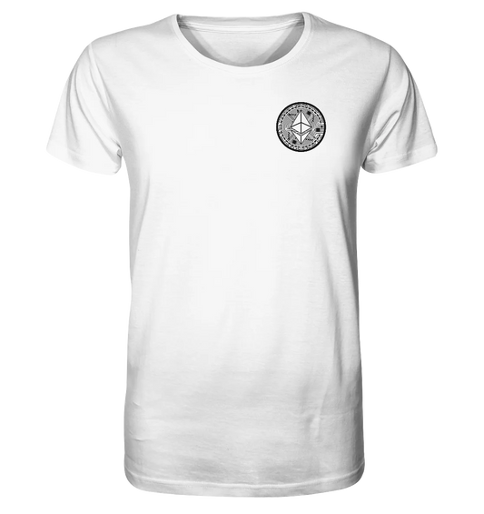 Shaded Ethereum Logo White T-Shirt - Elegant Crypto Fashion in White