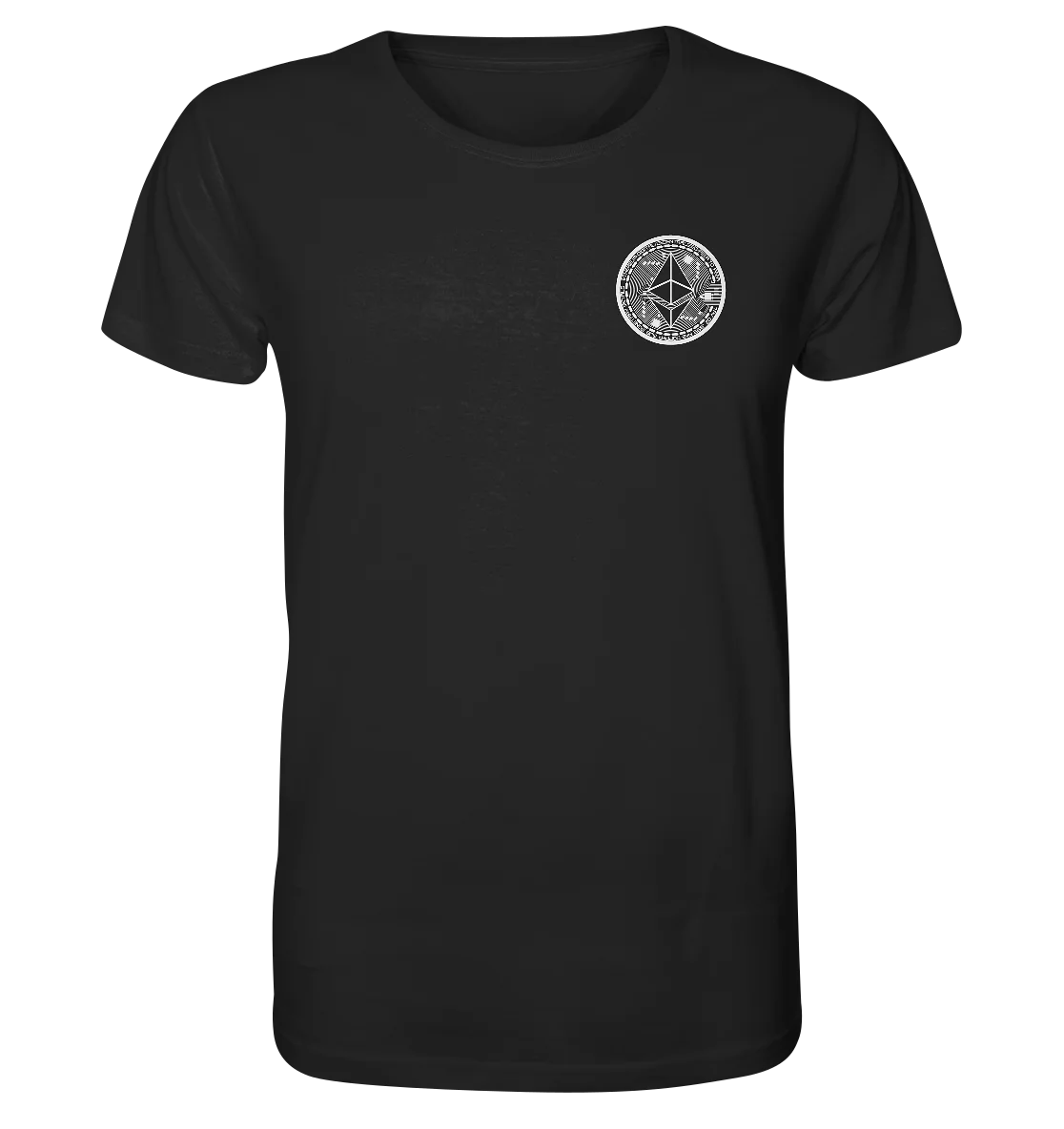 Bright Ethereum Logo Black T-Shirt - Stylish Crypto Apparel in Black