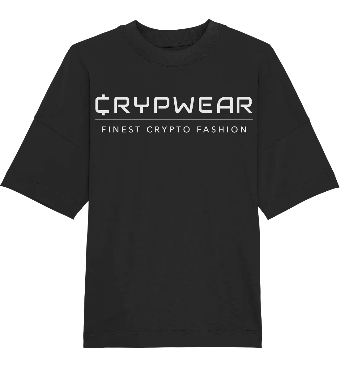 Bright CrypWear Logo Black Oversized T-Shirt - Signature Crypto Style in Black