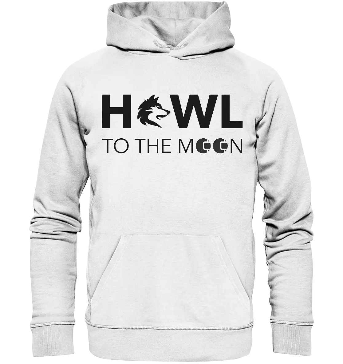 Shaded Howl To The Moon White Hoodie - Fashion-Forward Crypto Apparel in White