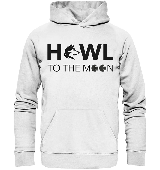 Shaded Howl To The Moon White Hoodie - Fashion-Forward Crypto Apparel in White