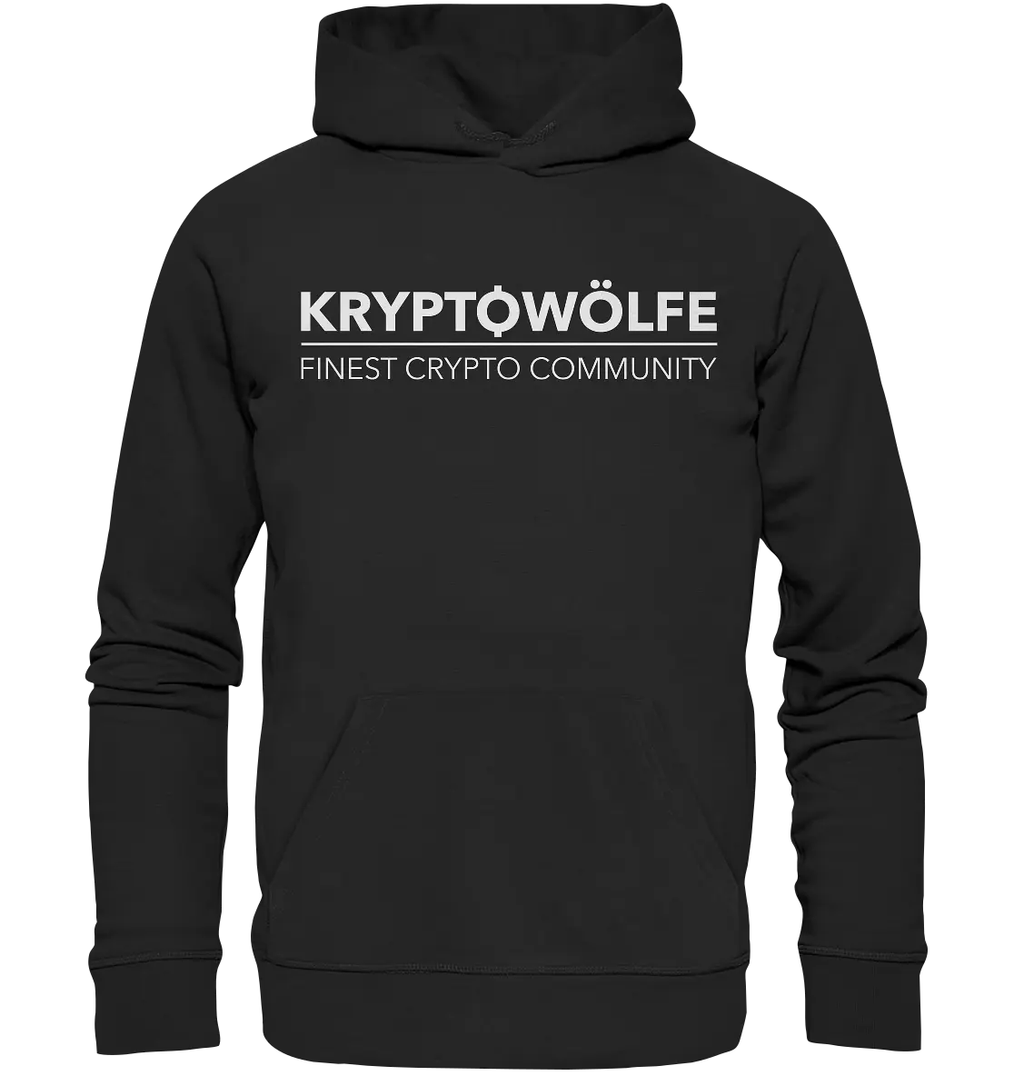 Bright Kryptowoelfe Logo Black Hoodie - Fashion-Forward Crypto Apparel in Black