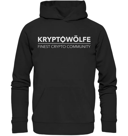 Bright Kryptowoelfe Logo Black Hoodie - Fashion-Forward Crypto Apparel in Black