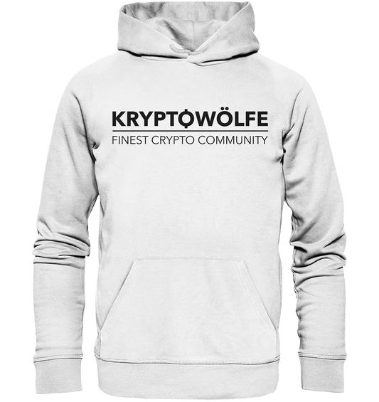 Shaded Kryptowoelfe Logo White Hoodie - Fashion-Forward Crypto Apparel in White