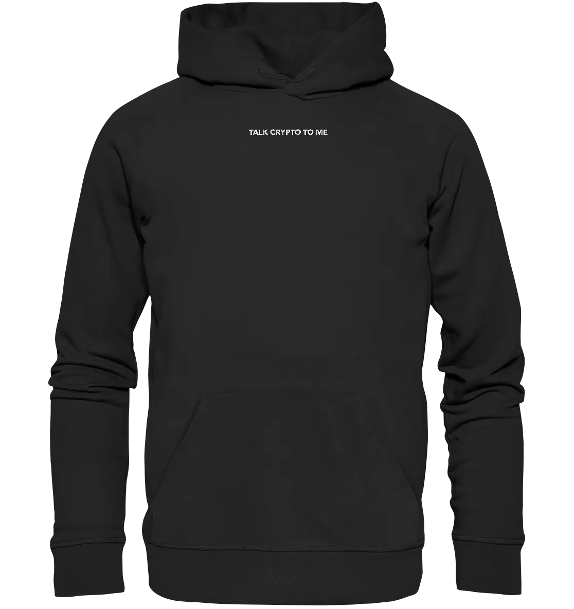 Bright Talk Crypto to Me Black Hoodie Front - Fashion-Forward Crypto Apparel in Black