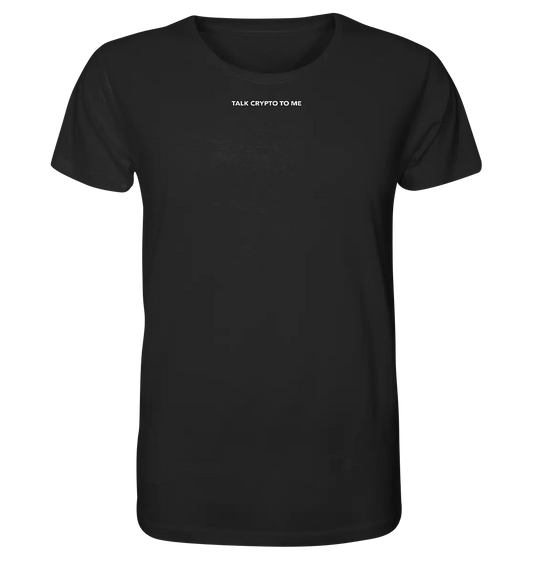 Bright Talk Crypto to Me Black Shirt Front - Fashion-Forward Crypto Apparel in Black