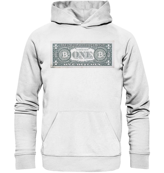 United Design - White Hoodie with Bitcoin Logo - Fashionable Crypto Clothing